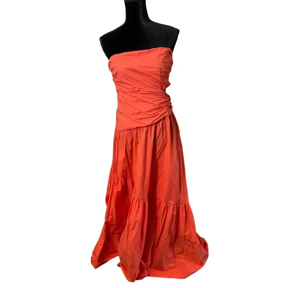 chinese dress ladies ALC Aries Pleated Maxi Dress in Mandarin Orange main image 1